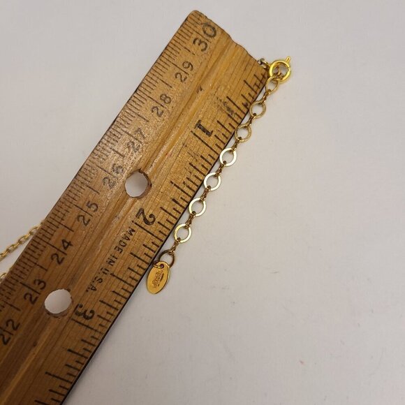 Taolei 18K Gold Plate Gold Charm Dangle Beaded Necklace 20-22 Inches - Picture 6 of 12